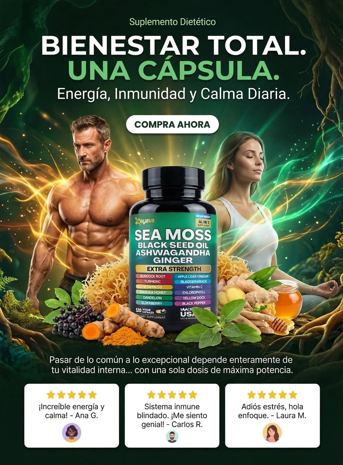 Reducción del Estrés y Energia sostenida - Sea Moss Complex - | Mireloza